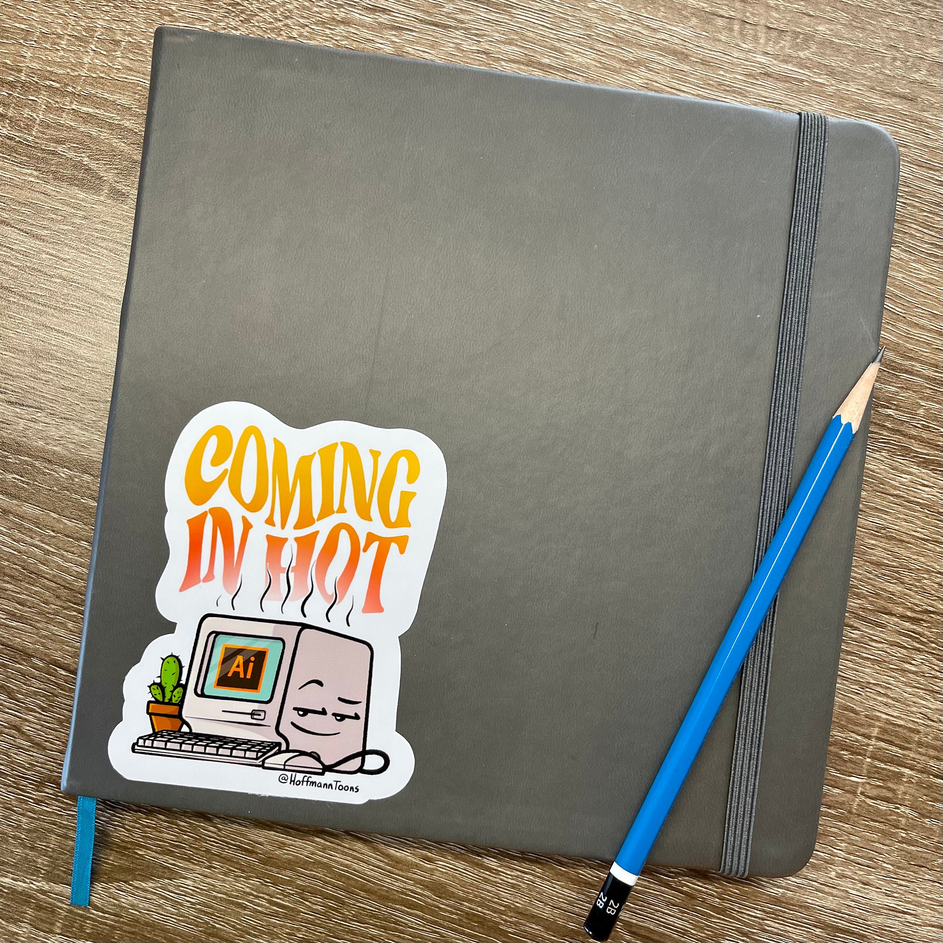 Retro Desktop Computer Sticker | Vintage Tech Vinyl Decal | Graphic ...