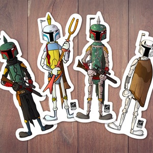 Boba Fett Sticker Pack / Adesivi impermeabili di Star Wars / Decalcomania in vinile mandaloriano