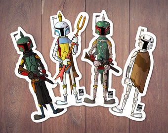 Boba Fett Sticker Pack | Star Wars Waterproof Stickers | Mandalorian Vinyl Decal