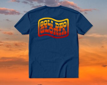 Soli Deo Gloria Vintage Sunset T-Shirt | Christian Tshirts | Christian Unisex Shirt | Christian Apparel | Christian Streetware