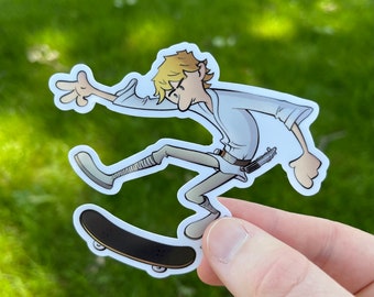 Luke Skywalker Skateboarding Sticker | Star Wars Die Cut Sticker | Water Bottle Sticker