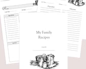Farmhouse Recipe pages - 8.5 x 11 download and print