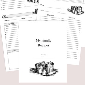 Farmhouse Recipe pages - 8.5 x 11 download and print