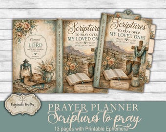 CHRISTIAN Biblical Prayer NO-SEW Journal Kit, Vintage, Scriptures to Pray Over My Loved Ones