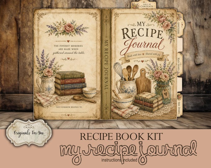 My RECIPE Journal, Cookbook kit, Baking, Cookbook, Dessert, Printable, Cookies, Digital Download