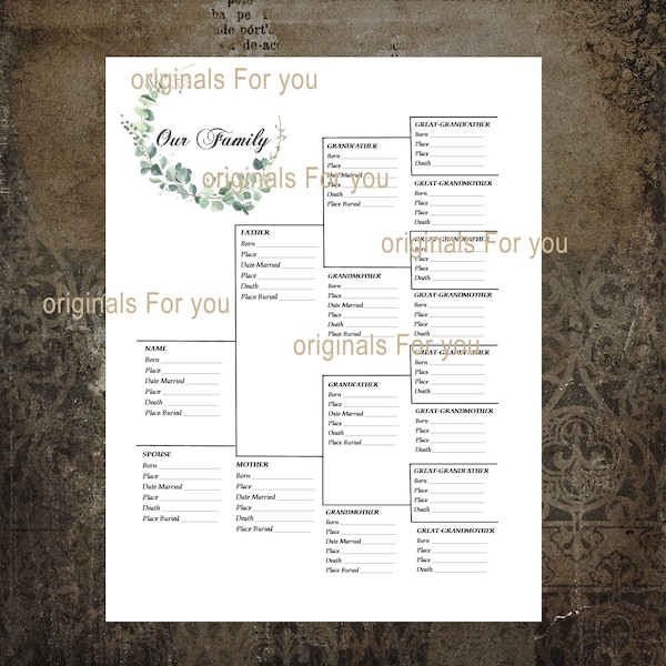 Family Tree Download and print - Easily create your family tree with our downloadable prints