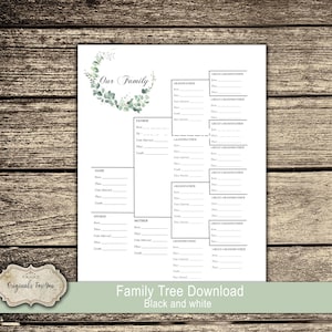 Family Tree Download and print - Easily create your family tree with our downloadable prints