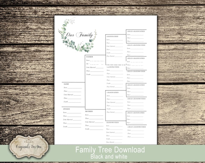Family Tree Download and print - Easily create your family tree with our downloadable prints