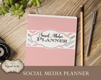 Social Media Planner - PINK Chevron Print - Campaign Manager - FB Post Planner - Instagram - Weekly Planner