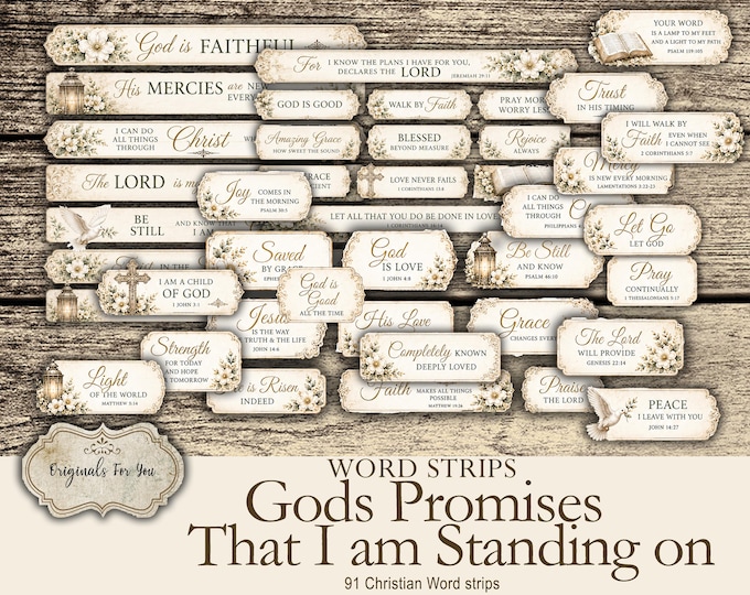 STANDING On GODS WORD- Christian Printable Bible Verses, Devotional, Journal Words, Mixed Media,