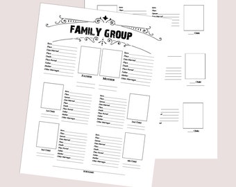 EDITABLE- Black and white - Family Tree Download and print - Easily create your family tree with our downloadable prints