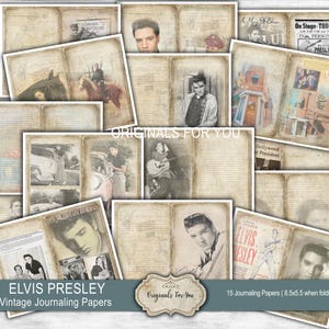 ELVIS PRESLEY Junk Journal Papiere, schäbig, Elvis, Vintage, bedruckbar, digitaler Download