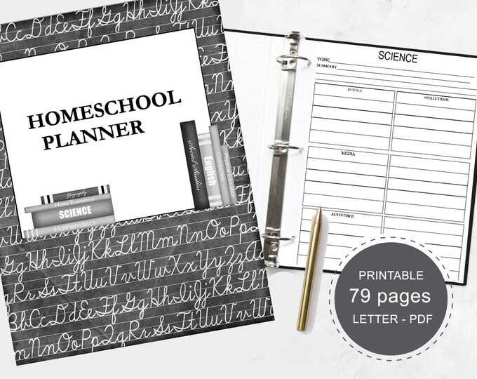 ULTIMATE Homeschool  - Planner 79 pages - Printable Planner | Homeschool Organizer Bundle - DOWNLOAD