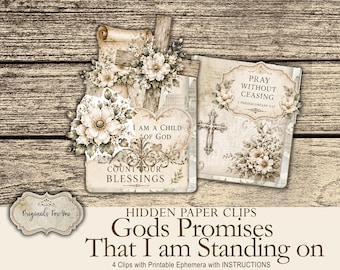 Hidden Paperclips Kit- GODS PROMISES That I Am Standing On- OriginalsForYou- Printable Digital Download