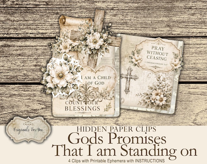Hidden Paperclips Kit- GODS PROMISES That I Am Standing On- OriginalsForYou- Printable Digital Download