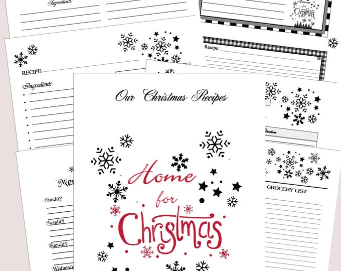 Farmhouse Christmas recipe book, download and print