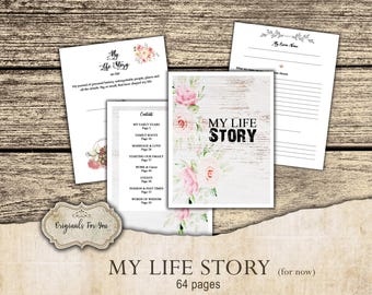 MY LIFE STORY (for now) - digital download - your complete story 8.5 x 11