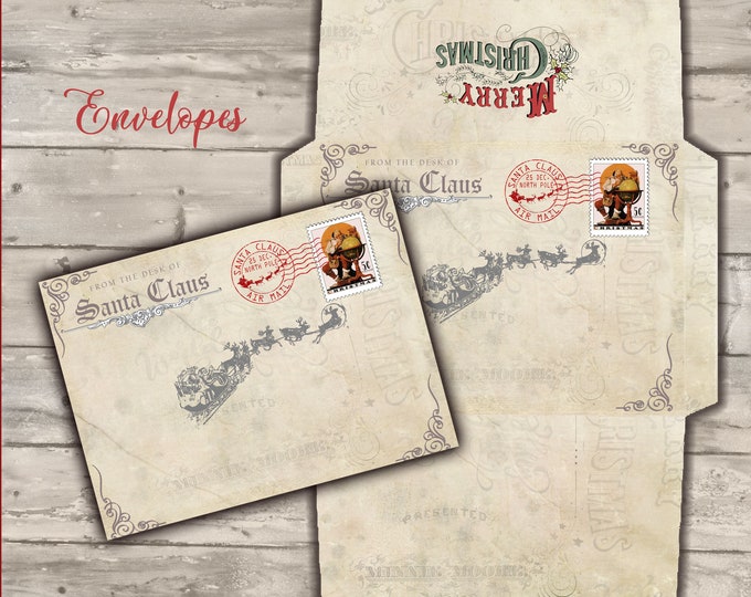 Christmas, Vintage, Envelope Folio, Originals For You, Junk Journal, Ephemera, Large Envelope, Traditions, Digital Download, Printable
