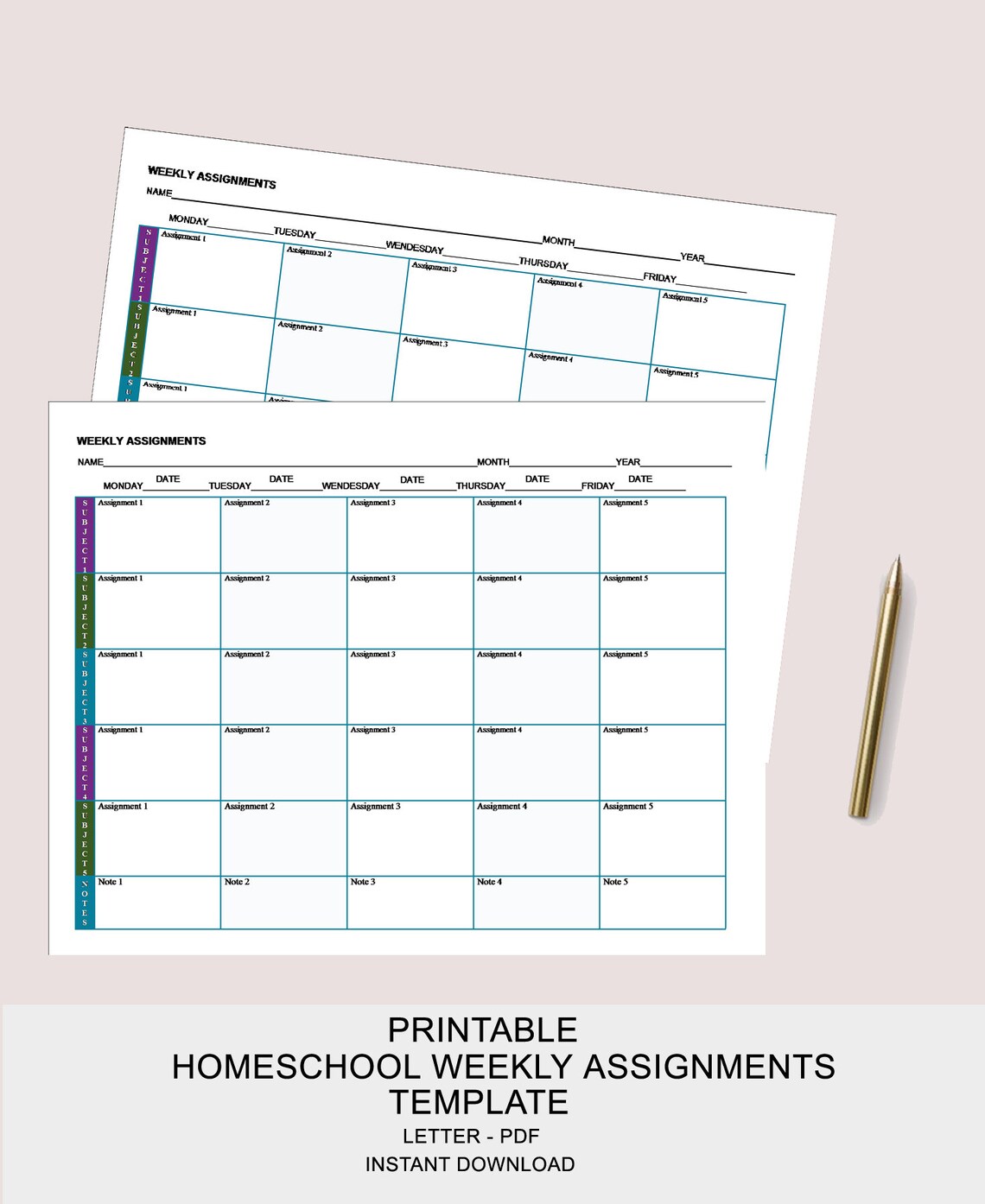 home assignment front page template