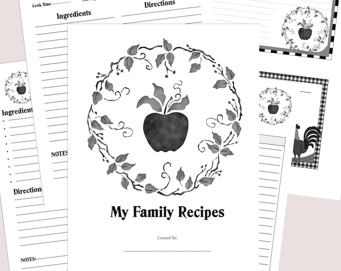 Farmhouse Apple Cookbook - download and print - 8.5 x 11