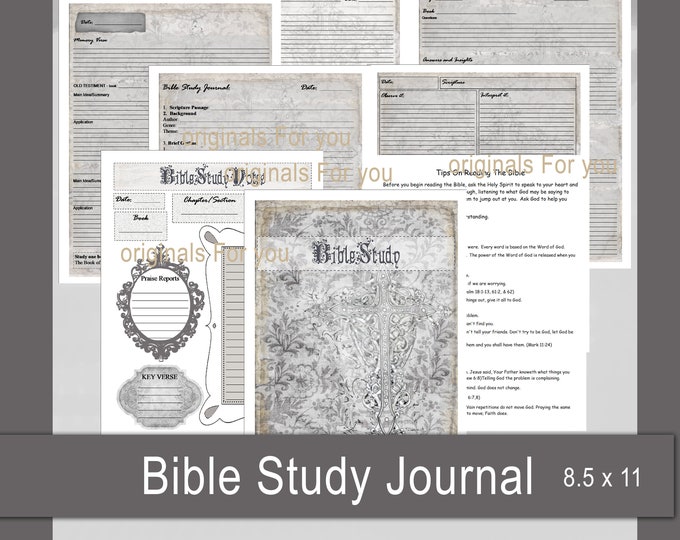 Bible Study Guide - junk journal, vintage