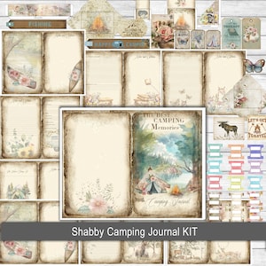 Vintage Junk Journal, RV, Vacation, Shabby, Camper, Road Trip, Kit, Camping, Tent, Vintage, Travel, Printable, Digital Download, Memory Book