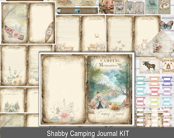 Vintage Junk Journal, RV, Vacation, Shabby, Camper, Road Trip, Kit, Camping, Tent, Vintage, Travel, Printable, Digital Download, Memory Book