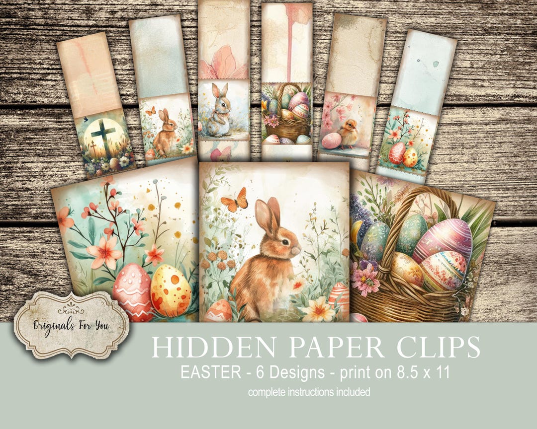 HIDDEN PAPER CLIPS for Junk Journals, Papers and Books, "shabby Chic ...