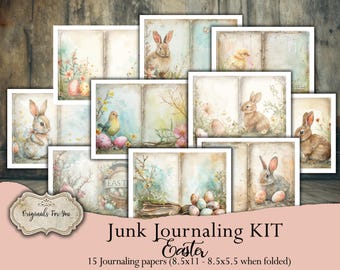 EASTER Vintage Journaling Kit, Vintage Journaling Kit, Easter Ephemera, Tags, Digital Download, Jesus, Resurrection
