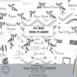 War Room Planner 8.5 x 11, Prayer Journal, Christian Gifts