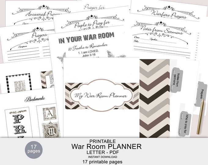 Christian WAR ROOM Planner -  Prayer Journal, Christian Gifts Planner Inserts Bible Journal Christian Planner Christian