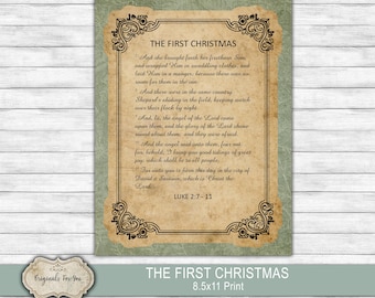 The FIRST CHRISTMAS, The Birth of Jesus Download, Scripture, Printable, The Nativity, Christmas Story