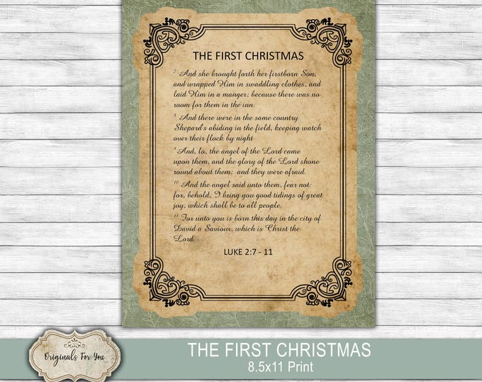 The FIRST CHRISTMAS, The Birth of Jesus Download, Scripture, Printable, The Nativity, Christmas Story