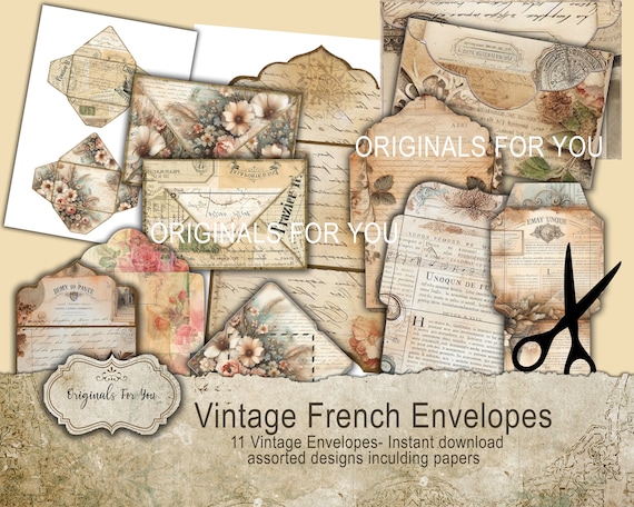 French Envelope Layout Vintage French Envelope