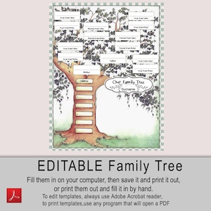 EDITABLE- Family Tree Download and print - Easily create your family tree with our downloadable prints
