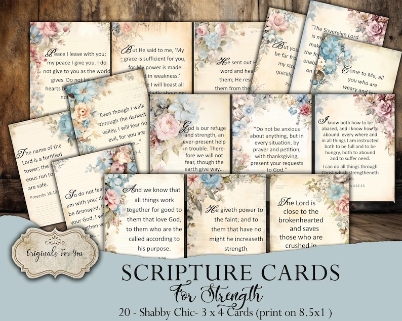 Peut inclure: Vingt cartes d'&Eacute;criture imprimables avec des motifs floraux et des citations inspirantes sur la force et la foi. Les cartes mesurent 3 pouces sur 4 pouces et sont con&ccedil;ues pour &ecirc;tre imprim&eacute;es sur du papier de 8,5 pouces sur 11 pouces.