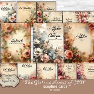Os Gloriosos e Maravilhosos Nomes de DEUS - Cartões de Escrituras Cristãs para Imprimir, Download Digital, Versículos Bíblicos para Imprimir, Cartões de Oração