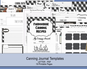 Farmhouse Canning recipe template download. 8.5 x 11 large