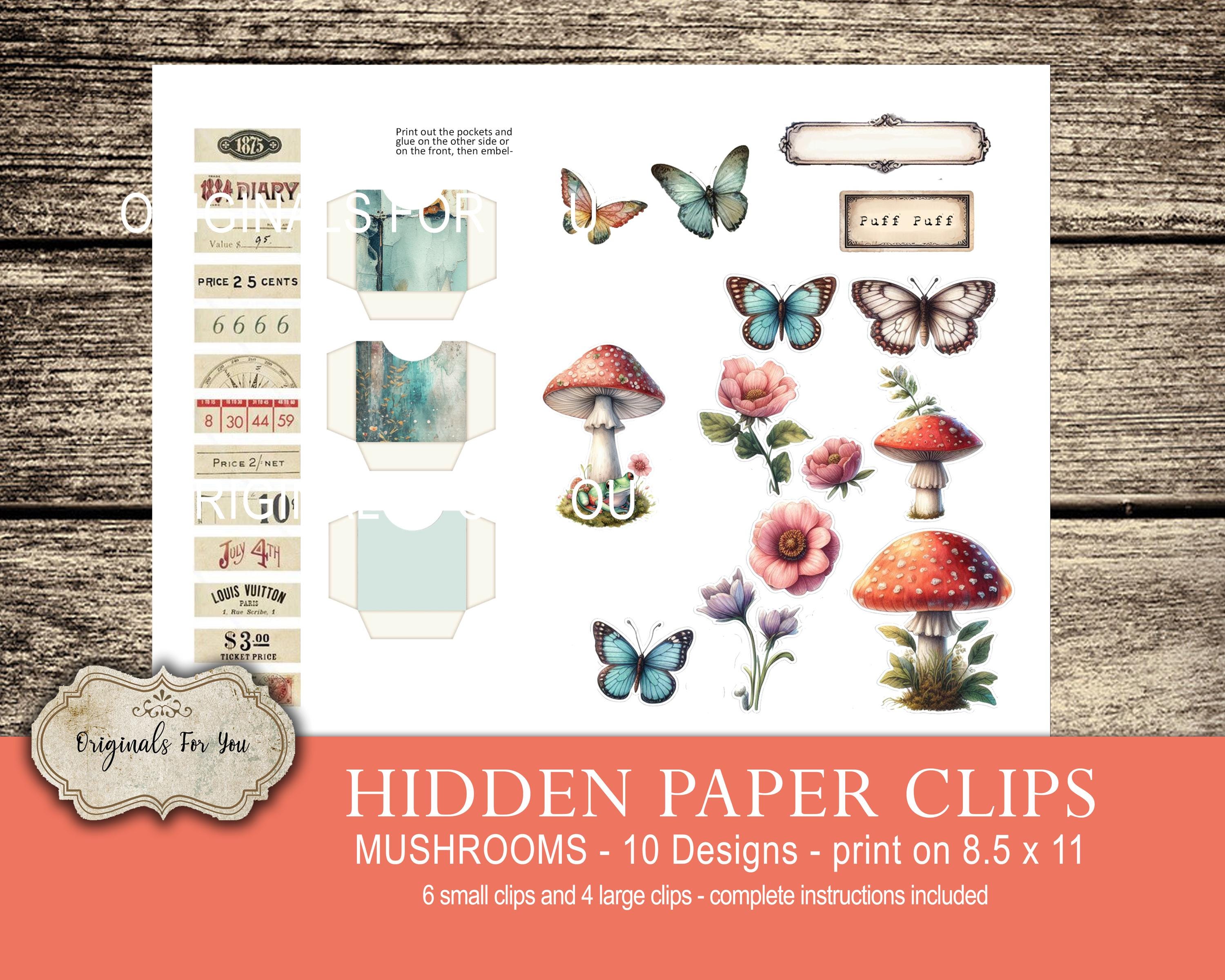 HIDDEN PAPER CLIPS for Junk Journals, Papers and Books, 