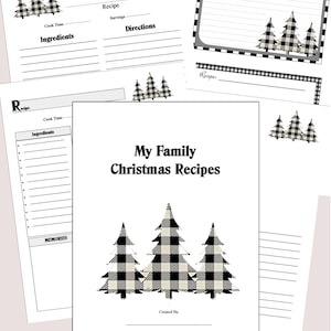Farmhouse Christmas Recipe Pages - Download and Print - There are 5, 8.5 x 11 pages to print,