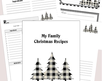 Farmhouse Christmas Recipe Pages - Download and Print - There are 5, 8.5 x 11 pages to print,