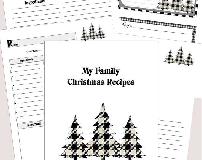 Farmhouse Christmas Recipe Pages - Download and Print - There are 5, 8.5 x 11 pages to print,