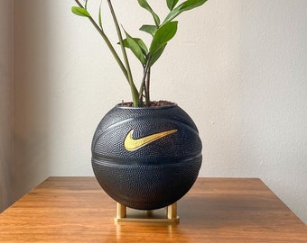 Black/Gold Mini Basketball Planter