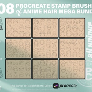 Procreate Manga Hairstyles Stamps. Anime Girl Hairstyle Stamp -  Israel