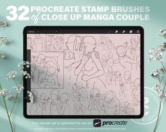 145 Anime Girls Standing Poses Guides Stamps for Procreate 