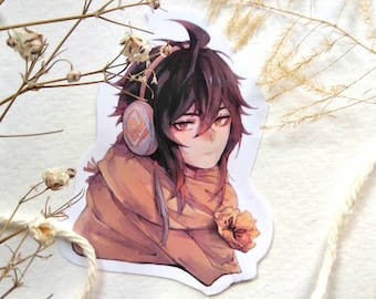 Zhongli Sticker -Genshin Impact Sticker -Anime Sticker -Zhong Li Fanart -Character Drawing -Game Art Die Cut Sticker -Anime Laptop Decal
