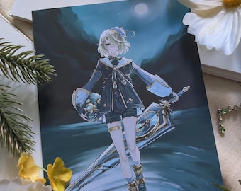 Freminet Print 4x6 -Genshin Impact Art Print -Anime Art Print -Freminet Painting -Anime Fanart -Character Illustration -Game Art