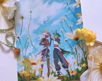 Cyno & Tighnari Print 5x6 -Genshin Impact Art Print -Anime Art Print -Cynonari -Anime Fanart -Character Illustration -Game Art