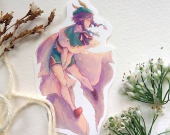 Venti Sticker -Genshin Impact Barbatos -Waterproof Vinyl Sticker -Anime Art Style -Pastel Aesthetic -Gaming Art -Anime Decal Die-Cut Flake