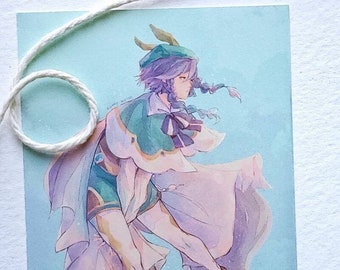 Venti Art Print -Genshin Impact Barbatos -Digital Anime Painting -High-Quality Matte Print Anime Art Style -Pastel Aesthetic -Gaming Art